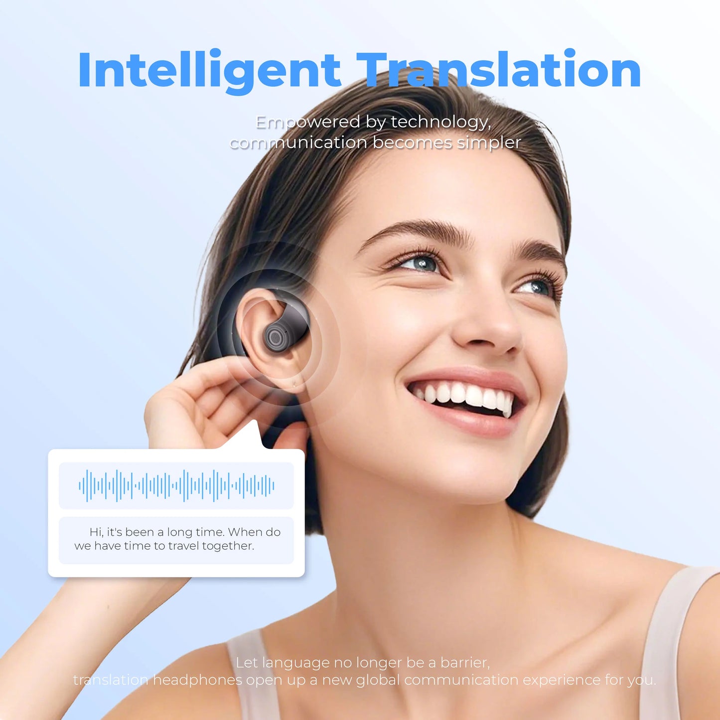 Translation Earphone Wireless Bluetooth Headphones Support 144 Languages Voice Translator