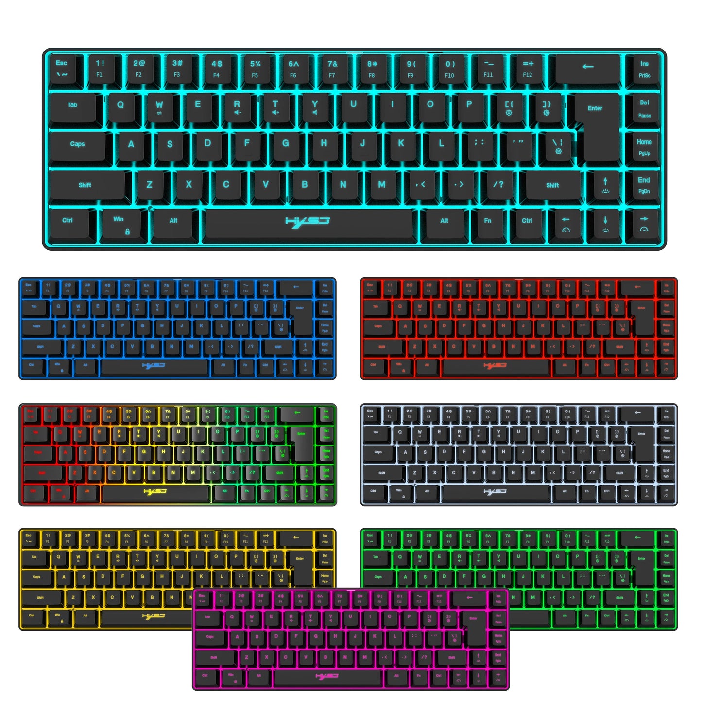 68-Key RGB Gaming Keyboard – Compact USB Wired Mechanical Feel, 20 Backlight Modes, Portable for Windows Laptop & PC