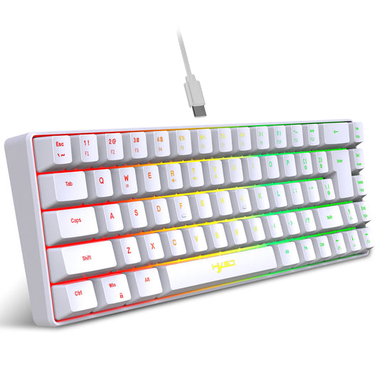68-Key RGB Gaming Keyboard – Compact USB Wired Mechanical Feel, 20 Backlight Modes, Portable for Windows Laptop & PC