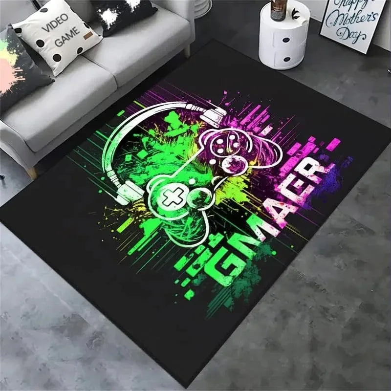 2024 Gaming Carpet for Boys Room Gamer Casual Carpet with Controller Design Rug for Game Room Bedroom